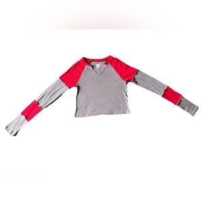 BDG Long Sleeve Ribbed Red Gray Size M 90s